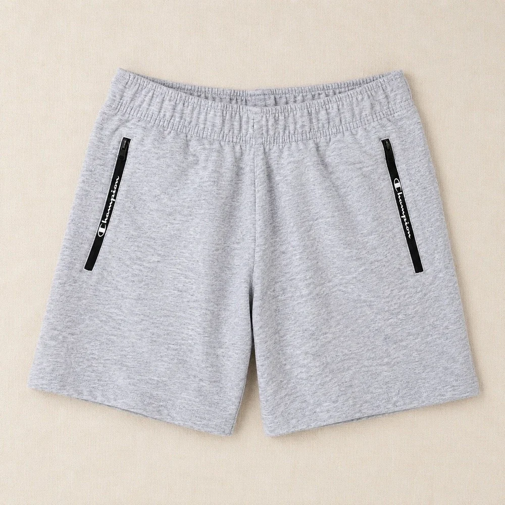Champion Boys Heather Grey Athletic Shorts Zip Pockets Size L 14/16 NEW